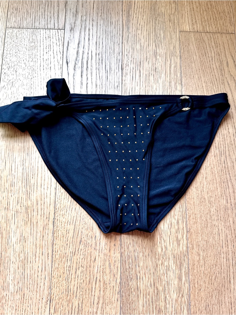 Black Bikini Bottom with Gold Studs NWOT - Size XL